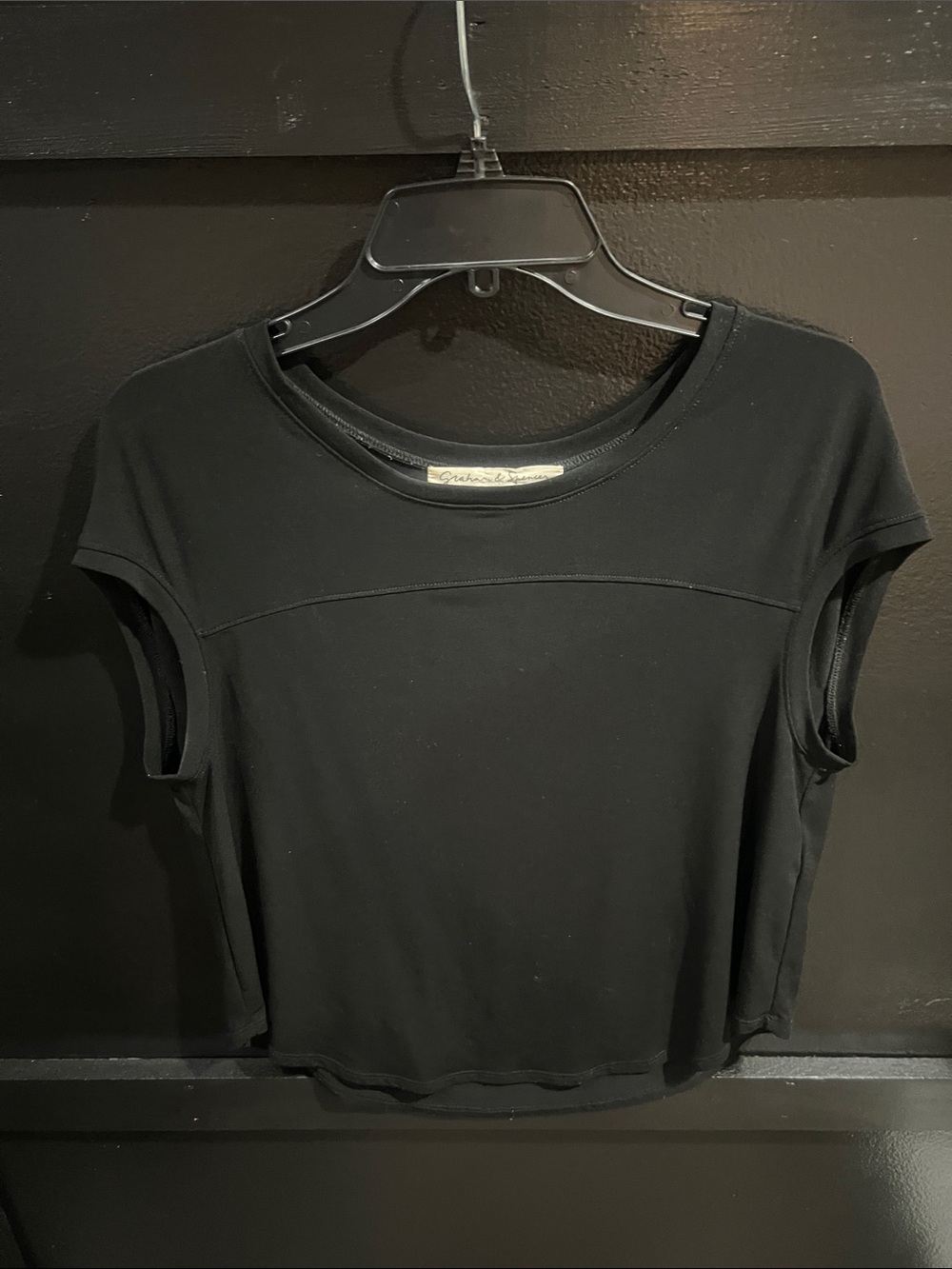 Graham & Spencer | Black Short Sleeve Top | Size Small Petite - Picture 5 of 16